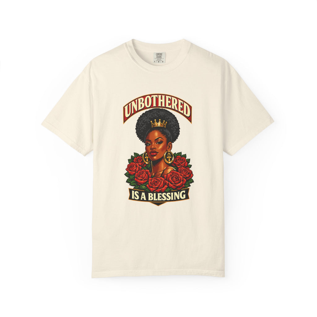 Unbothered Is a Blessing T-Shirt — Afrocentric Floral Graphic Tee
