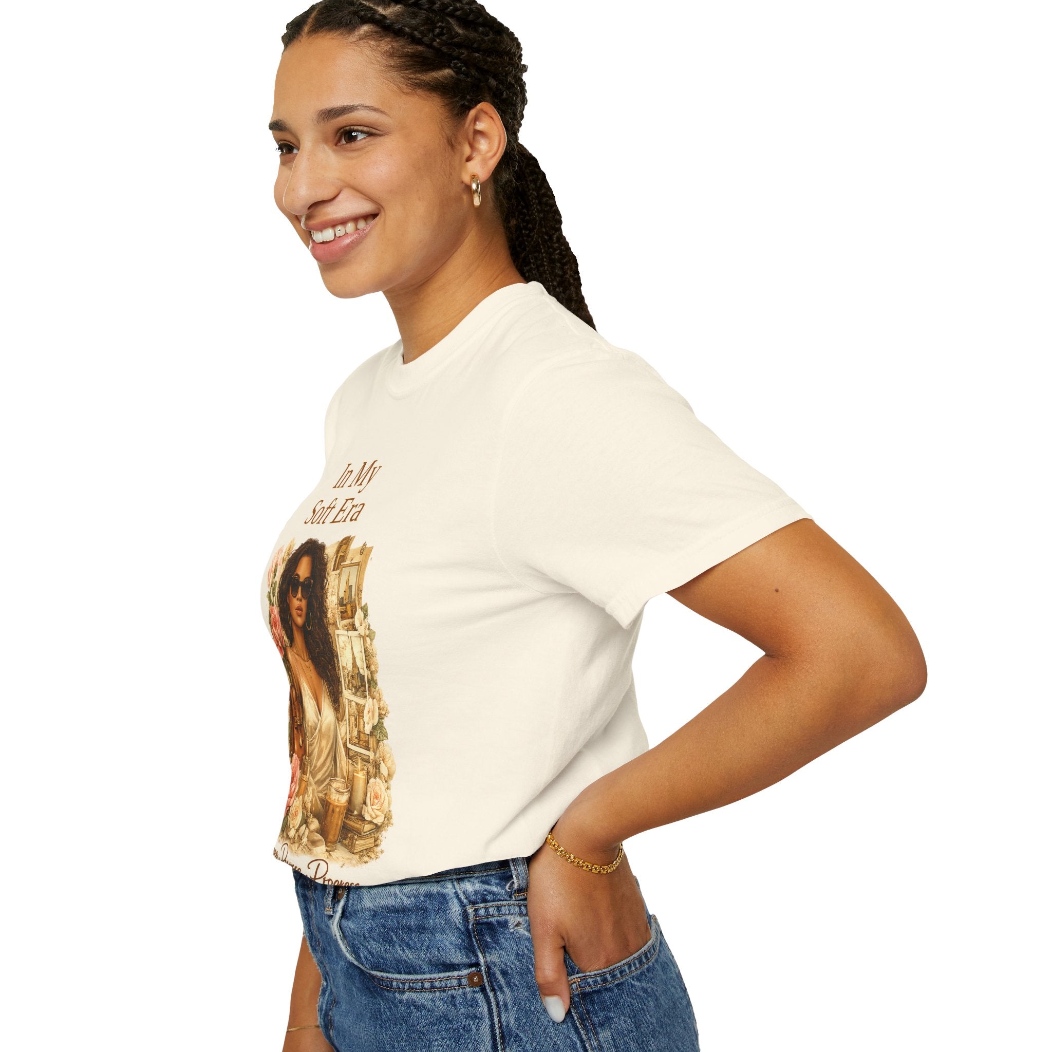 In My Soft Era T-Shirt — Vintage Floral Woman Graphic Tee