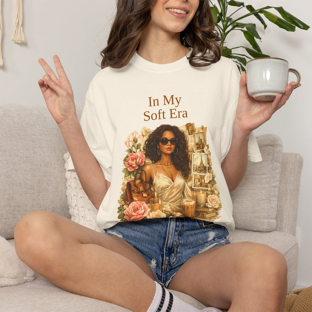 In My Soft Era T-Shirt — Vintage Floral Woman Graphic Tee