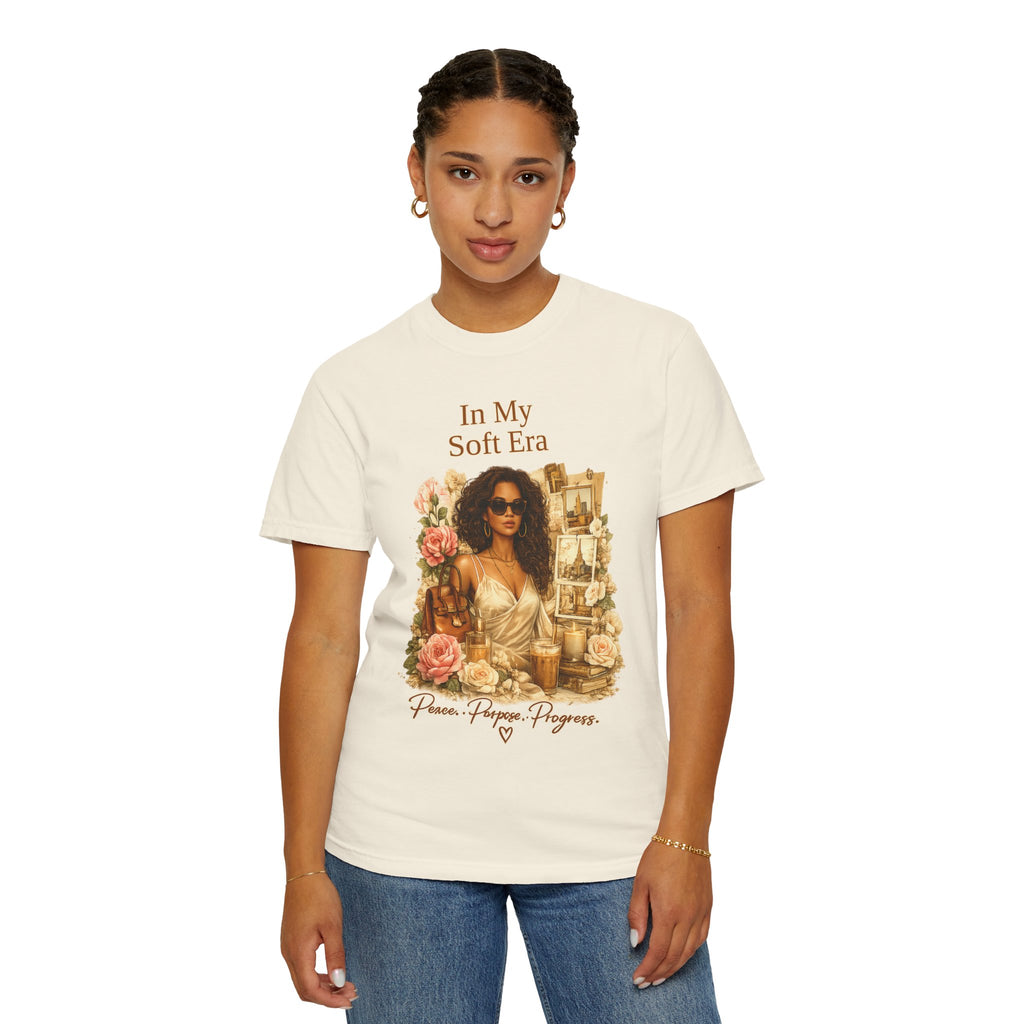 In My Soft Era T-Shirt — Vintage Floral Woman Graphic Tee