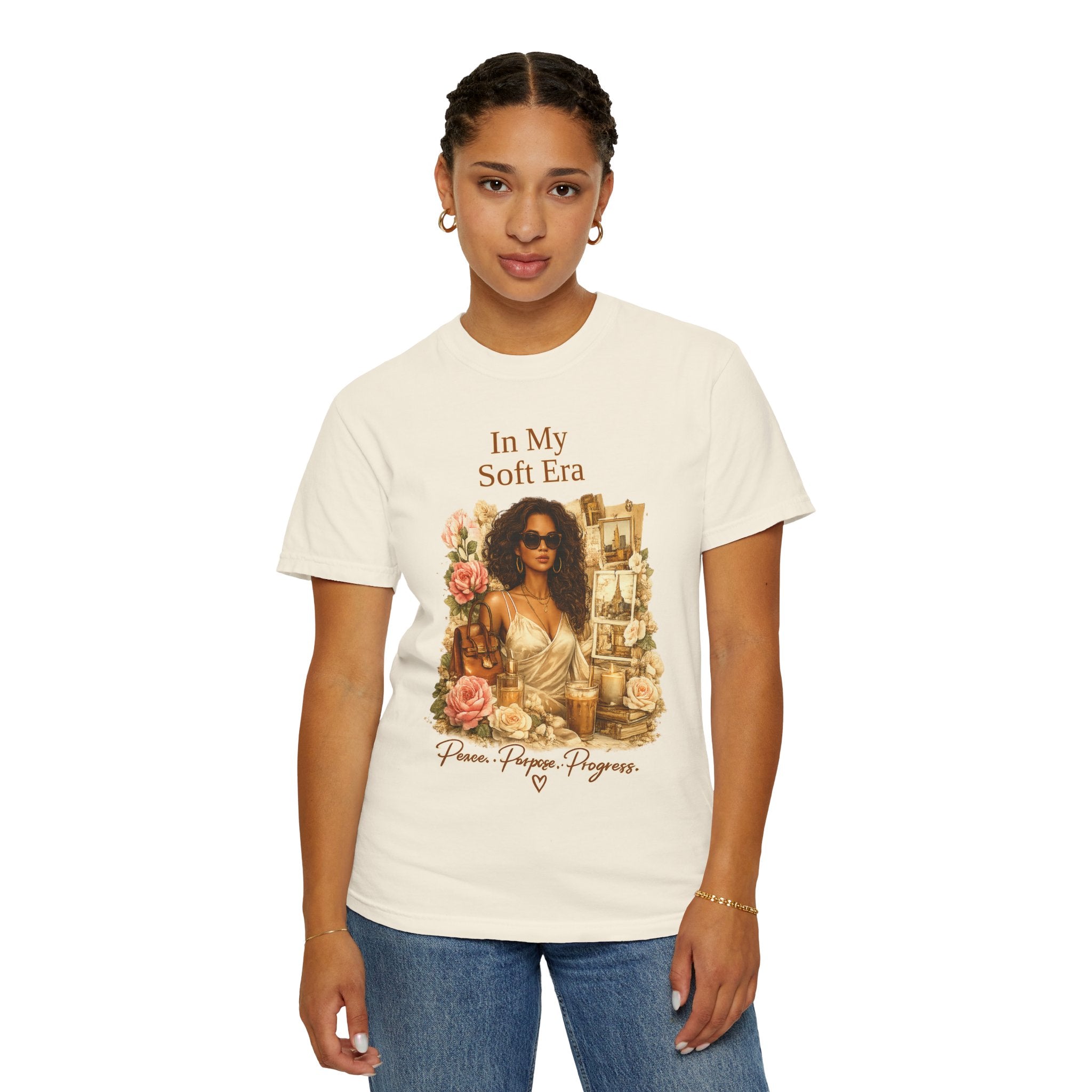 In My Soft Era T-Shirt — Vintage Floral Woman Graphic Tee