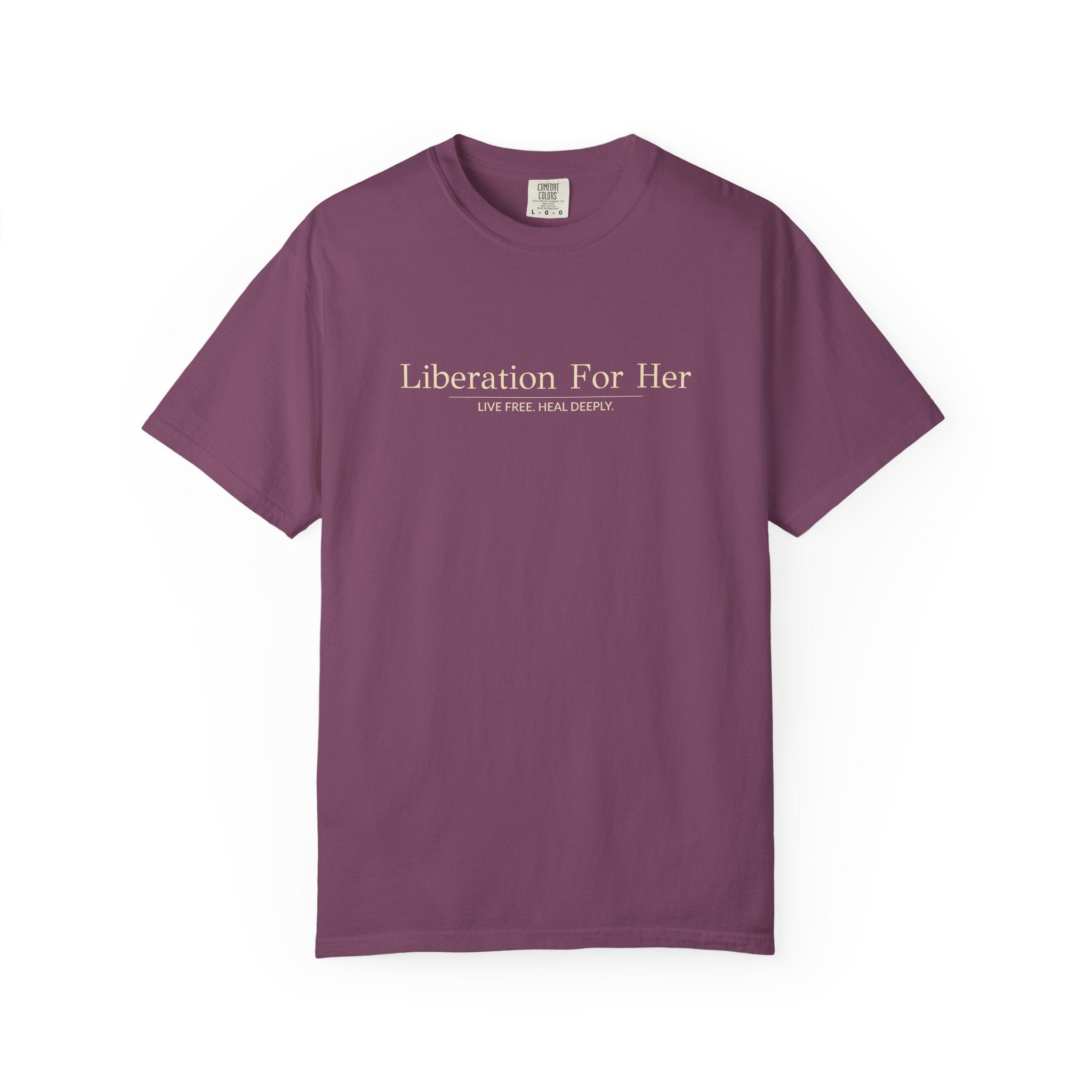 Liberation For Her T-Shirt — Feminist Slogan Tee (Navy)
