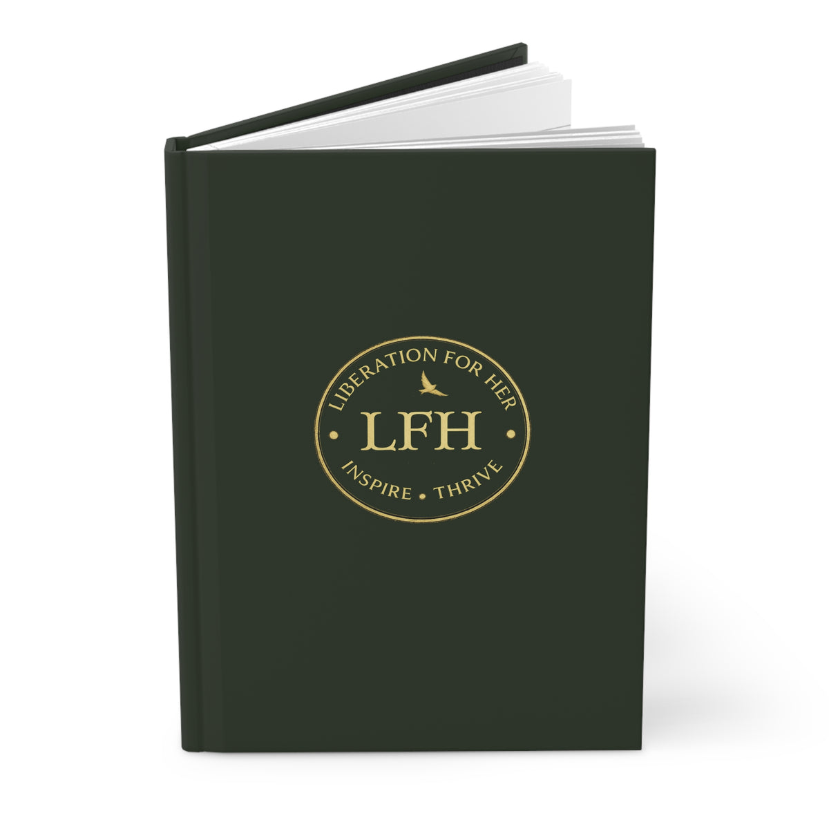 LFH Hardcover Journal — "Liberation For Her" Gold Emblem Matte Notebook for Inspiration & Goal-Setting