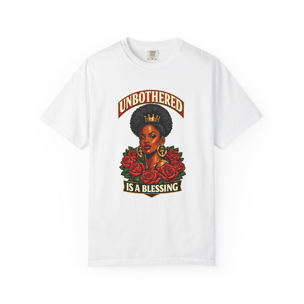 Unbothered Is a Blessing T-Shirt — Afrocentric Floral Graphic Tee