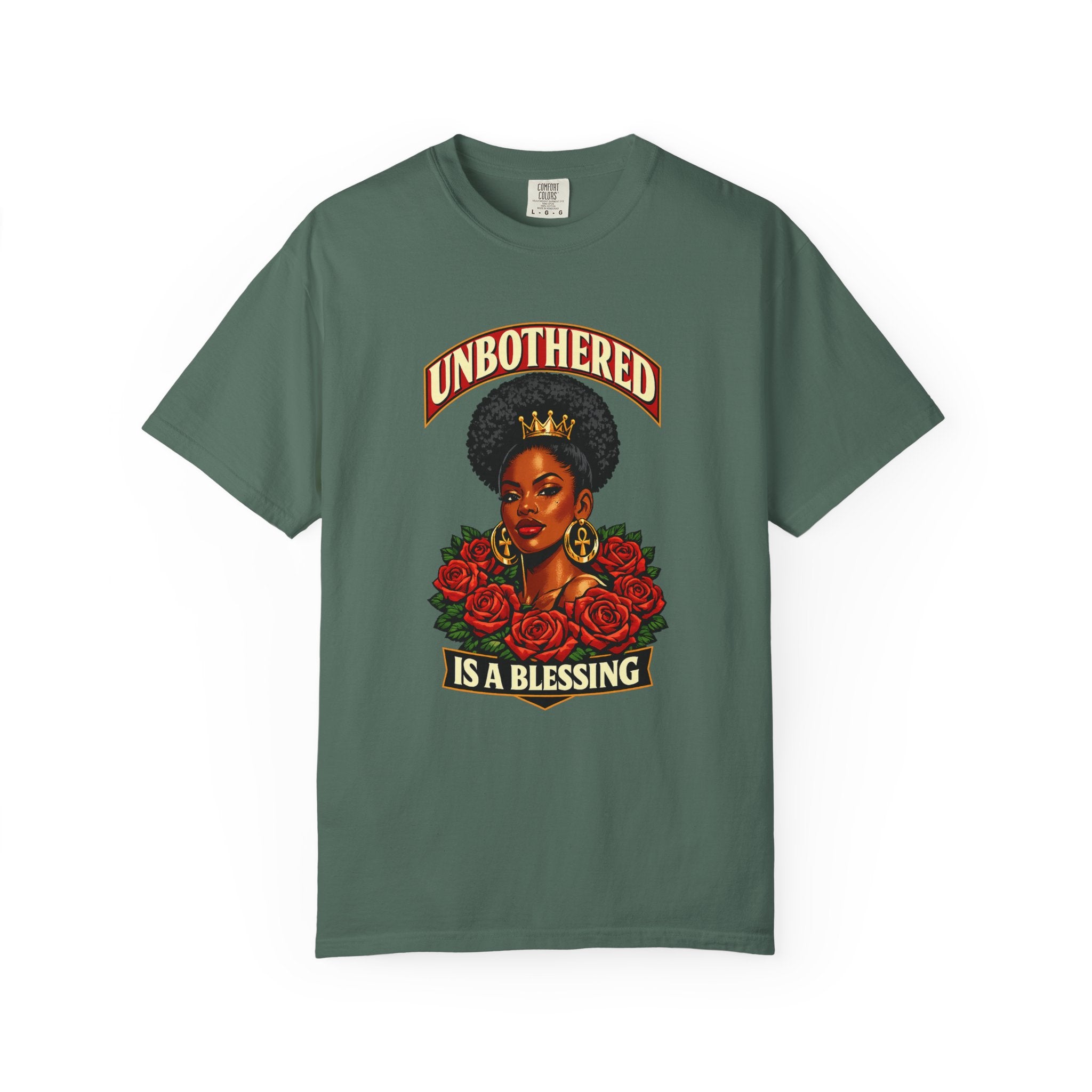 Unbothered Is a Blessing T-Shirt — Afrocentric Floral Graphic Tee