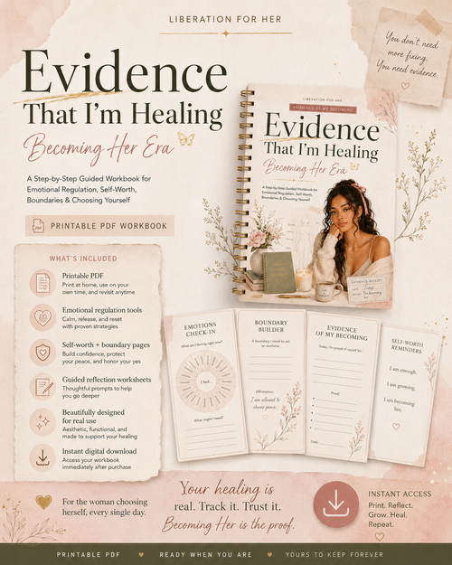 Evidence That I’m Healing: Becoming Her Era Digital Workbook Bundle